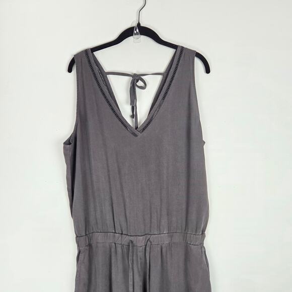 Anthropologie Cloth & Stone Charcoal Gray Sleeveless Julianna Jumpsuit Size M‎ - Picture 3 of 11